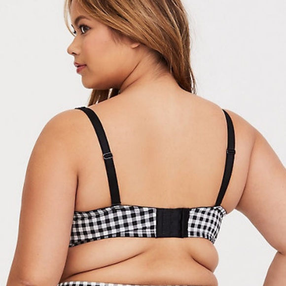 🎉HP 38 G BLK& WHT GINGHAM MICFIB PUSH-UP PLUNGE - Picture 4 of 6